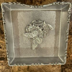 Lenox Rare Silver Napkin Holder with Butterfly Weight